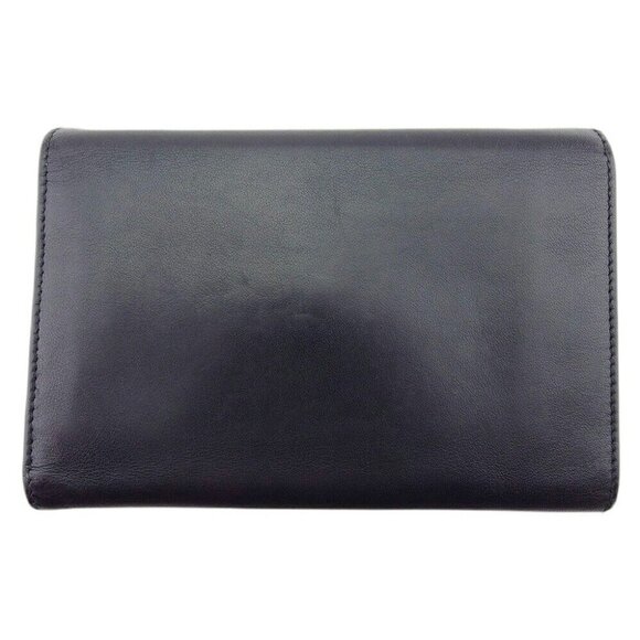 Salvatore Ferragamo Three -fold wallet logo plate Leather Authentic USED - Picture 3 of 11